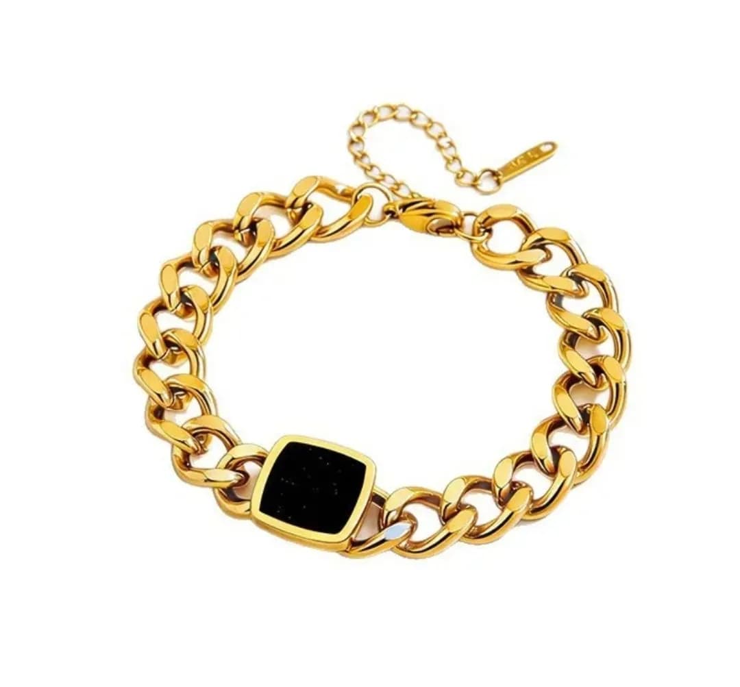 Bracelet Maillon Épais Médaillon Or