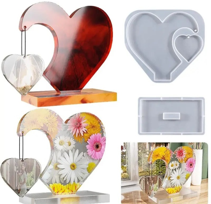 Moule Double coeur en silicone 
